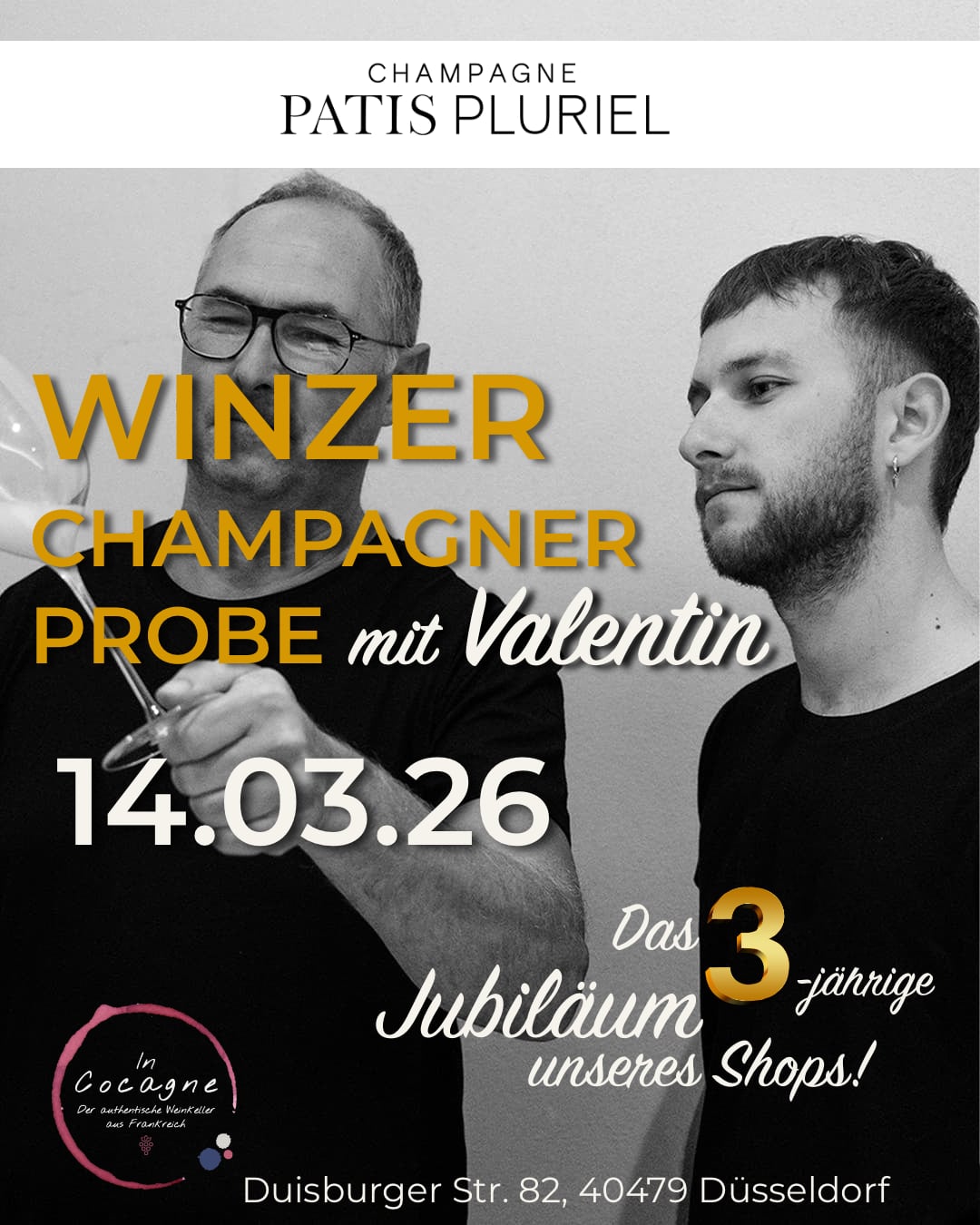 Winzerchampagner Probe mit Valentin